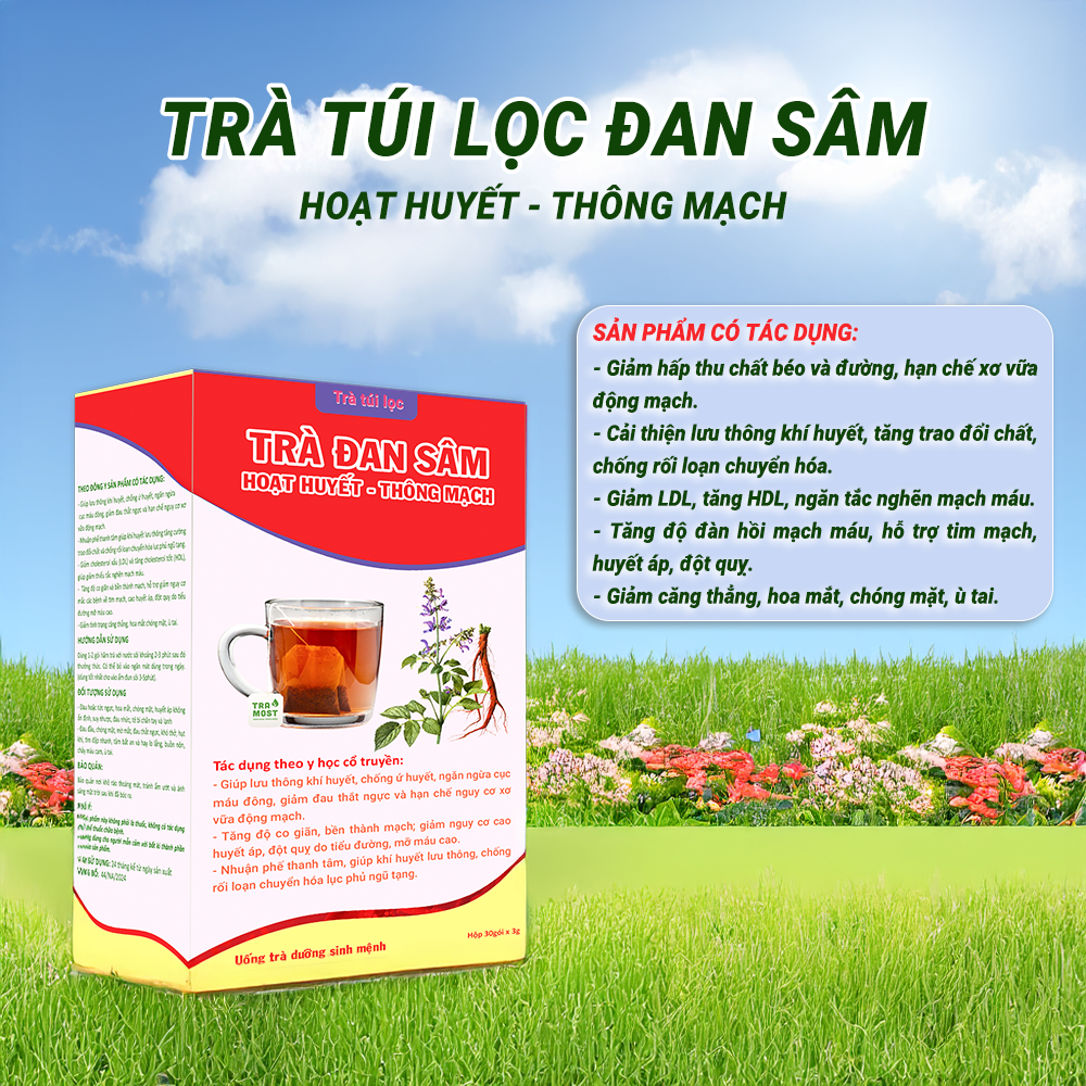 TRÀ ĐAN SÂM (HOẠT HUYẾT - THÔNG MẠCH)