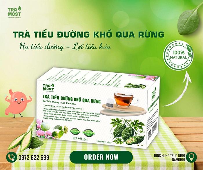 TRÀ KHỔ QUA RỪNG ( HẠ TIỂU ĐƯỜNG - LỢI TIÊU HÓA ) trà khổ qua tra most